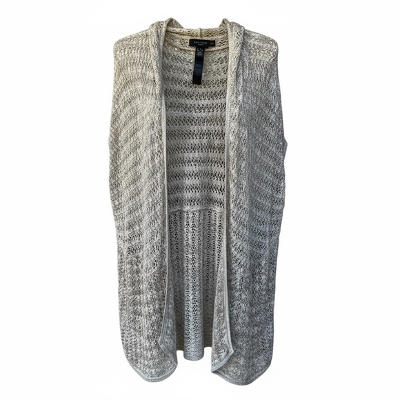 Travelers by Chico's Sweaters - Chico’s Travelers Open Knit Beige Neutral Cardigan Vest, L/XL